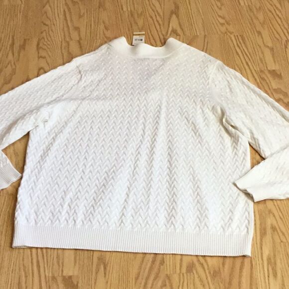 NWT White sweater with a basket weave design in size 3 XL any STUDIO WORKS - Picture 9 of 13
